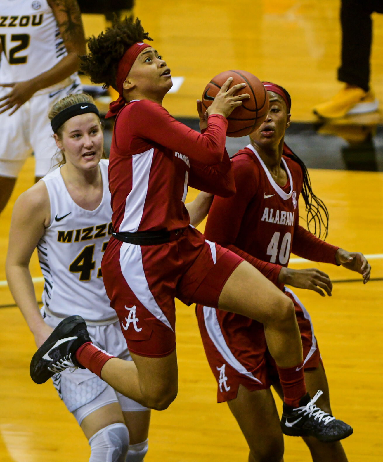 Alabama’s Megan Abrams attempts a layup